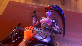 Widowmaker Seduces Soldier in Hot Overwatch Hentai Tryst