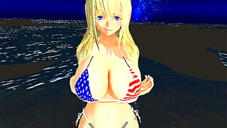 Seductive 3D Goddess Tempts Lover in Sizzling Animated Tryst
