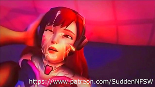 Mei Widowmaker Share Steaming Solo Sessions in Hot Hentai fantasy