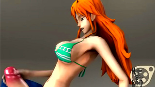 Namis Futanari Form Ignites Fiery Tryst with Goku in One Piece x DBZ Fusion