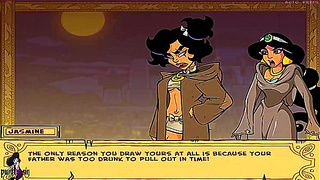 Jasmine Tempts Aladdin in Forbidden Animated Lust-Filled Encounter
