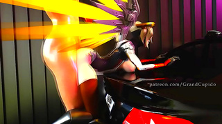 Mercys Voluptuous Form Ignites Steamy VR Encounter in Forbidden Car Tryst