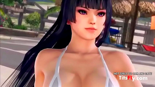 Anime Beauty Rides Wild Waves Gets Pleasured Deep on Sunlit Shore