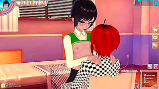 Brave Brunette Treats Horny Guy to Hot Blowjob Action in Koikatsu 3D