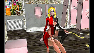 Harley Quinns Hot Bathroom Tryst Sparks Wild Ninja Sex Action