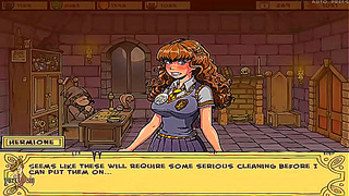 Young Witch Entices Mentor with Forbidden Classroom Enchantment
