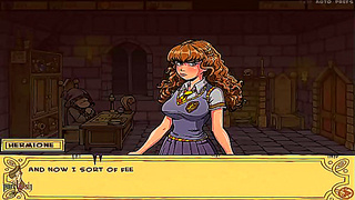 Hermione Yields to Hot Anime Threesome with Commanding Cosplay Lovers