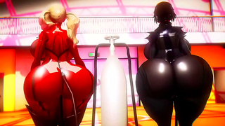 Makoto and Ann Collide in Steamy 3D Hentai Passion Under Moonlight