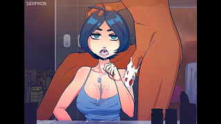 Time Stops When 3D Anime Beast Dominates With Fiery Blowjob Action