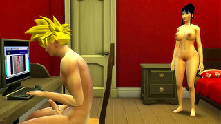 Chi-Chi Walks In On Horny Stepson Gohan - Temptation Explodes With Heat