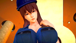 Busty Cop Pleads for Cock: Steamy Ride Ends in Explosive 3D (