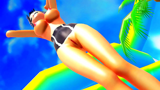 Busty Keijo Fighters Ride Wild Waves in Hot Hentai Battle Action