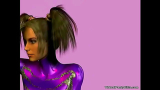 Sultry Anime Babe Tempts in Transparent 3D Lace for Digital Desire