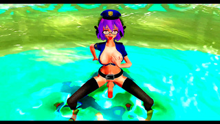 Futanari Goddesses Tease with Seductive Tails in Hot Animated Showdown