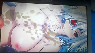 Busty BlazBlue Beauty Drenched in Massive Solo Cream Pie – Hot Hentai Action