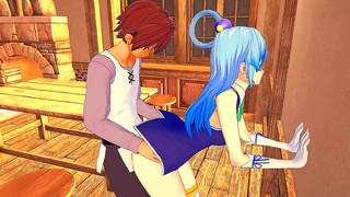 Kazuma Stuns Aqua With Secret Skills in Wild Hentai Tryst