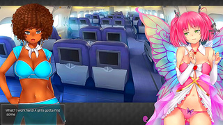 Morticias Hot Airplane Adventures with Curvy Monster Stewards in Huniepop 2