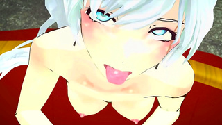 Weiss Surrenders to Clever Students in Hot 3D Anime Romance