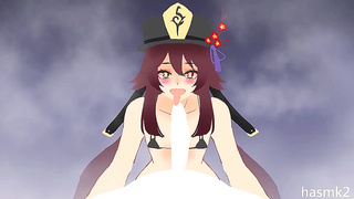 Hu Tao Teases Lover with Seductive Blowjob in Steaming Hentai Dream