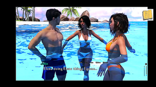 Laylas Steamy underwater kiss+Bikini tease in Vivid 3D Hentai Action