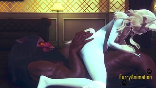 Arctic Fox Seduced by Demon Wolfs Fiery Embrace in Wild Hentai Fantasy