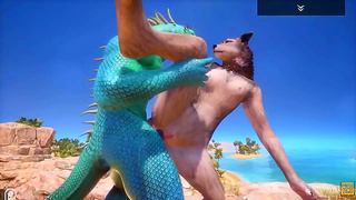 Fox Babe Rides Savage Lizard Man in Steamy Jungle Hentai Fantasy