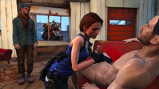 Jill Valentines Tempts Lover with Sensual Blowjobs Hands-on Play in 3D Fantasy