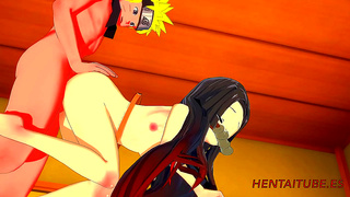 Naruto Dominates Nezuko in Fiery Crossover Hentai Tryst