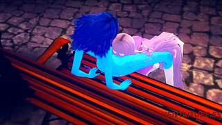 Lapis Moans as Amethyst Teases with Wet Tongue in Steaming Hentai Blowbang