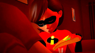 ElastiGirl Dominates Mr. Incredible in Fiery Doggy Style Ride