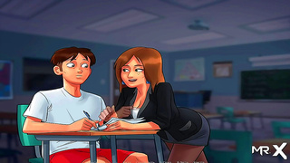 Busty Tutor Tempts Classmate in Hot Summer Seduction