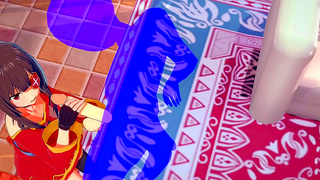 Megumin Treats Brave Hero to Sensual Blowjob Ending in Steamy Cream Pie Reward