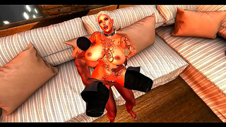 Blonde MILF Craves Massive Black Dick in Busty Hentai Anal creampie