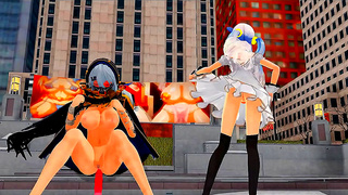 Dame Tempts Her Futanari Lover in Steamy MMD Seduction Scene