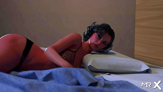 Luscious Hentai Goddess Tempts with Her Tongue Then Takes It All Deep