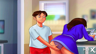 MILF Lures Young Guy into Hot Summer Tryst – Seductive Kitchen Fantasy