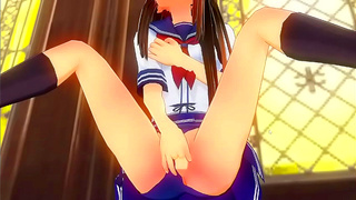 Takagi-San Seduces in Cute Maid Outfit, Climaxes Solo with Wild Splashes