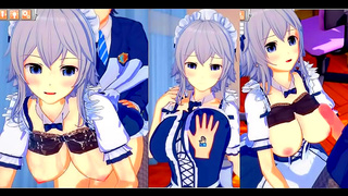 Sakuya Tempts with Lush Curves Sensual Blowjob in Steamy Koikatsu Fantasy