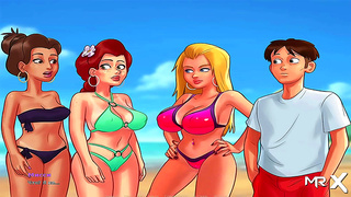 Voluptuous Hentai Beauty Tempts Lover in Sultry Summer Tryst