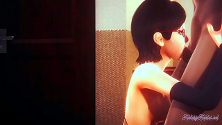 Sarada Teases Naruto with Seductive Blowjob Fantasies in Hot Cosplay Scene