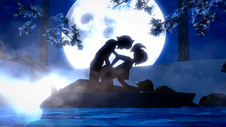 Anime Goddess Tempts Dark Stranger with Fiery Lust and Deep Throat Pleasure