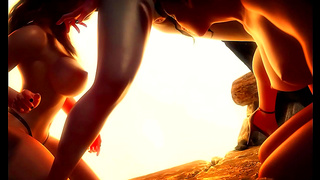 Voluptuous Anime Goddess Surrenders to Fiery 3D Fantasy Romance