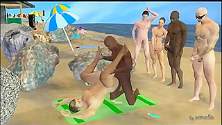 Big Cock Interracial Anal Heat on the Beach – Steamy Summer Fuck Fest