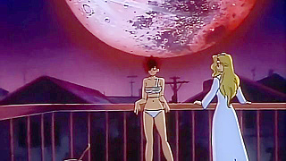 Vampire Fights Back Against Seductive Demon Horde in Neon-Lit City