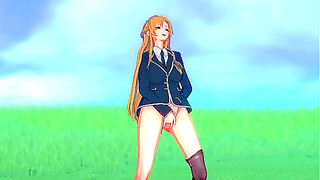 Asuna Yuukis Wild Outdoor Fantasy Unfolds in Steaming Solitude
