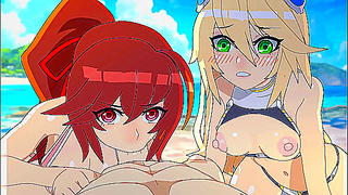 Blazblue Beach Lust: Steamy Tropical Trysts Beneath the Ocean Spray