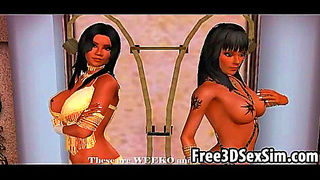 Steamy 3D Lesbians Lost in Passionate Animated Embrace