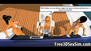 Steamy Lesbian Encounter Aboard a Luxurious Yacht – Hot 3D Cartoons Collide