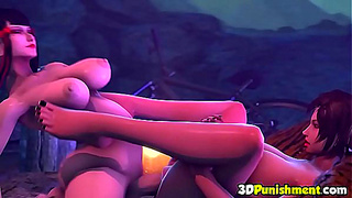 Passionate Redhead Enchants Emperor with Fiery Blowjob in 3D Fantasy Realm