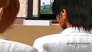 Seductive Hentai Teacher Unleashes Forbidden Desires in Hot 3D Tryst